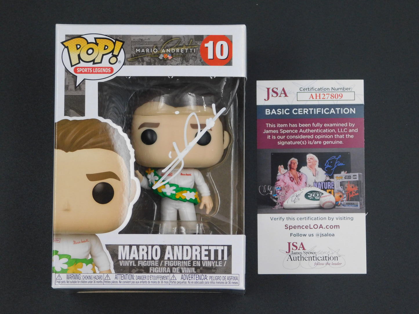 Mario Andretti Signed Autographed Vinyl Funko Pop! 10 NASCAR Formula One JSA COA