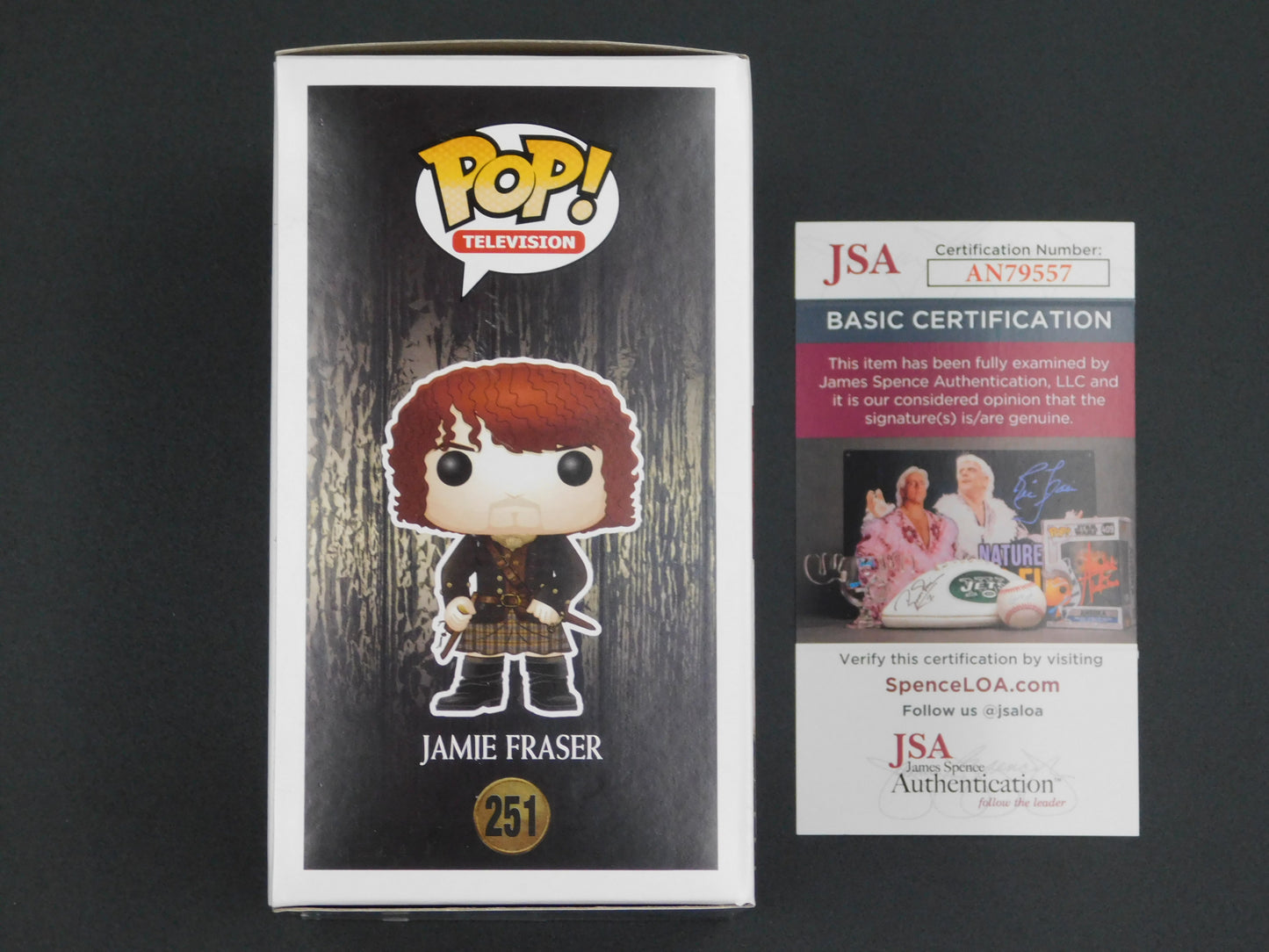 Sam Heughan Signed Autographed Funko Pop! 251 Jamie Fraser Outlander JSA COA