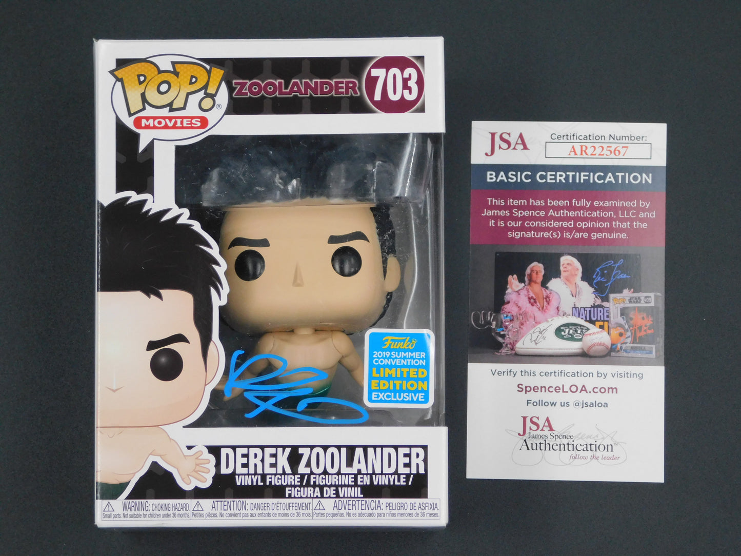 Ben Stiller Signed Autographed Vinyl Funko Pop! 703 Derek Zoolander 2019 Funko Exclusive JSA COA