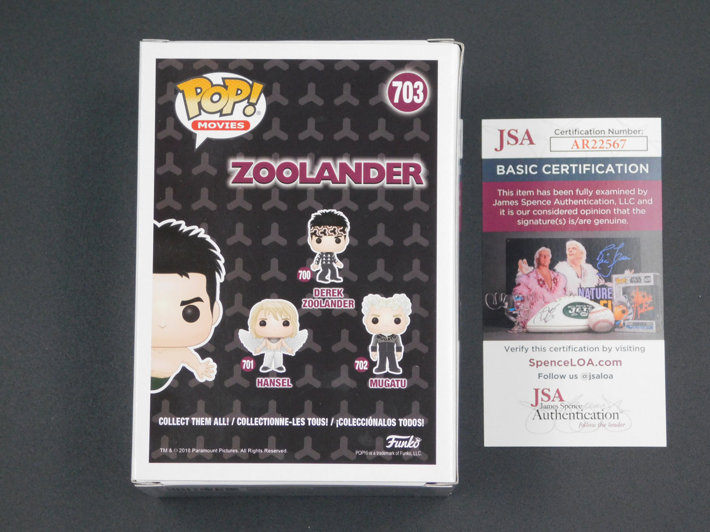 Ben Stiller Signed Autographed Vinyl Funko Pop! 703 Derek Zoolander 2019 Funko Exclusive JSA COA