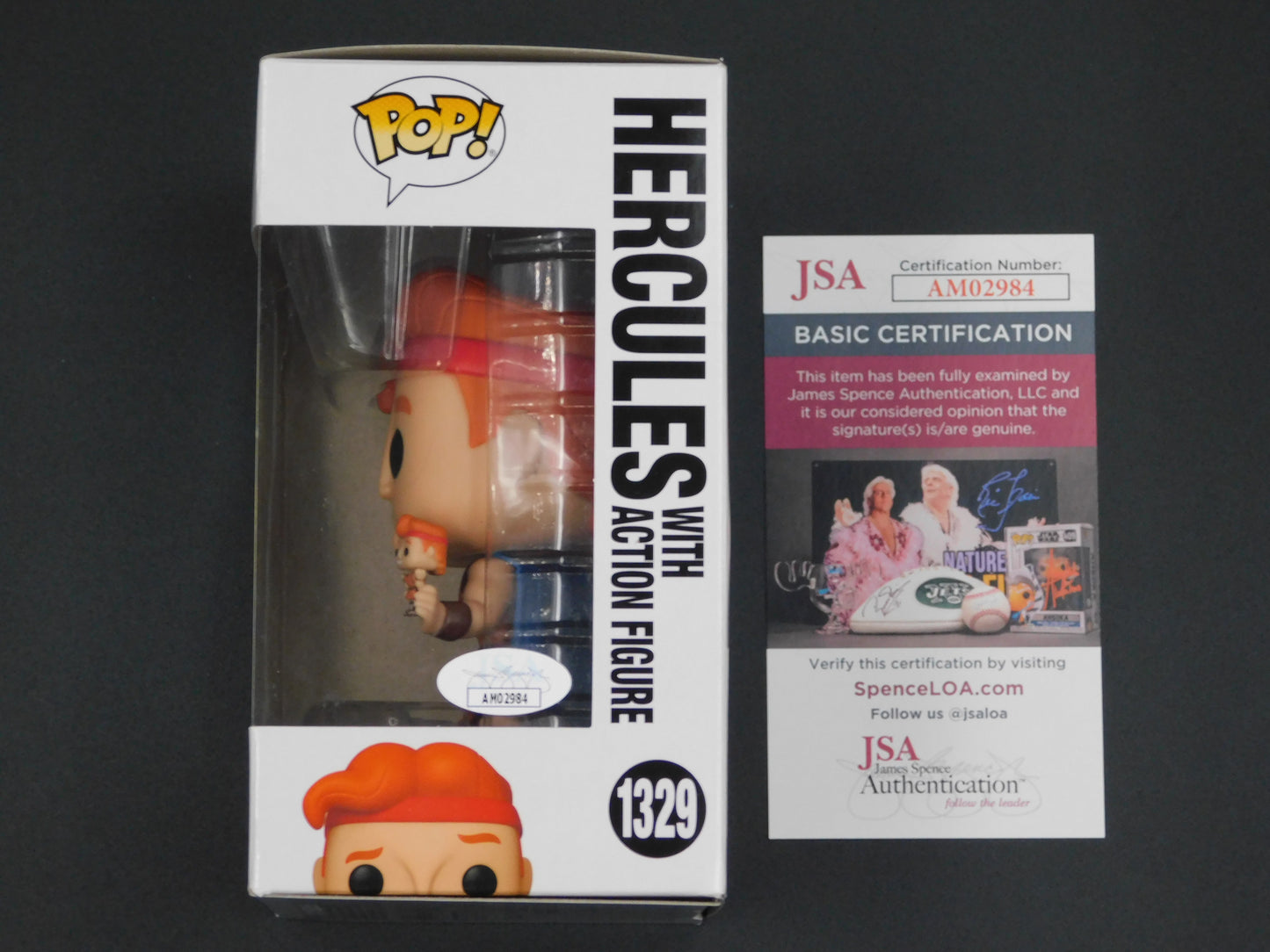 Tate Donovan Signed Autographed Vinyl Funko Pop! 1329 Hercules with Action Figure Disney JSA COA