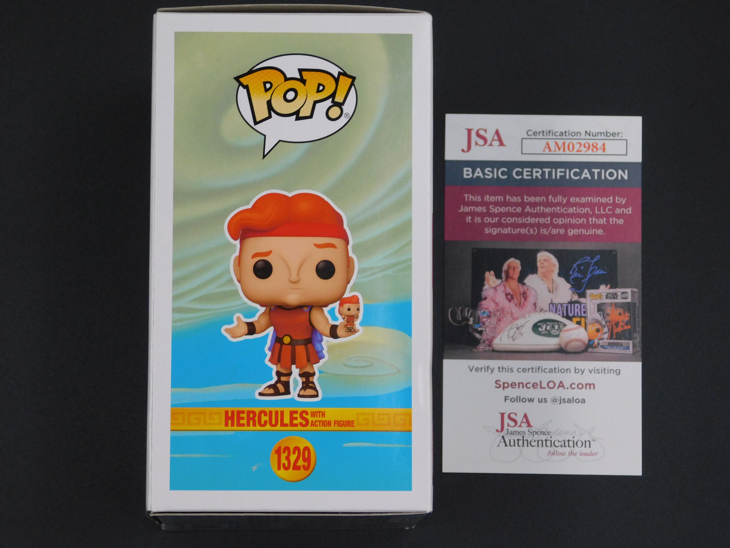 Tate Donovan Signed Autographed Vinyl Funko Pop! 1329 Hercules with Action Figure Disney JSA COA