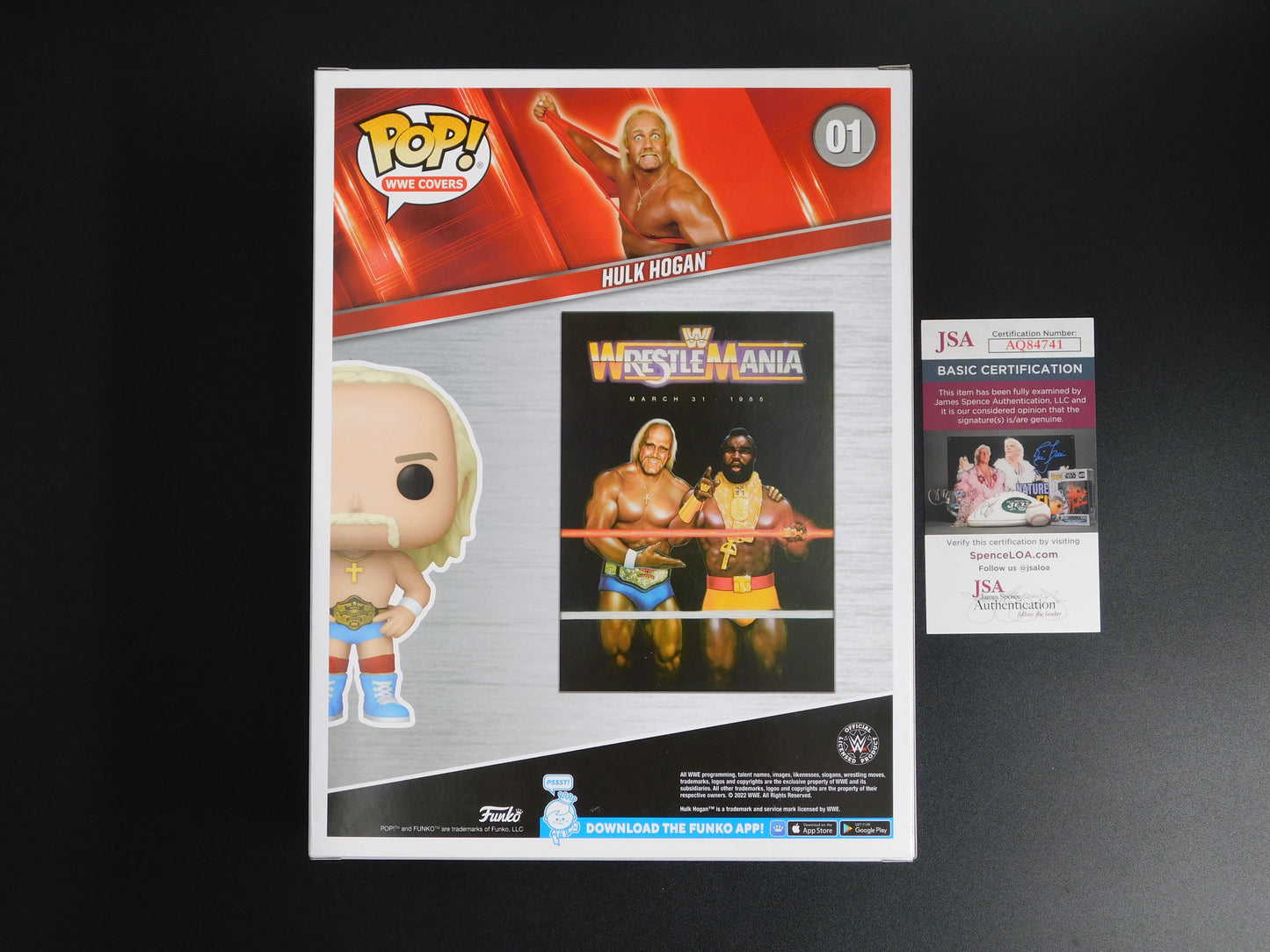 Hulk Hogan Signed Autographed Funko Pop! 01 Wrestlemania Script WWE WWF JSA COA