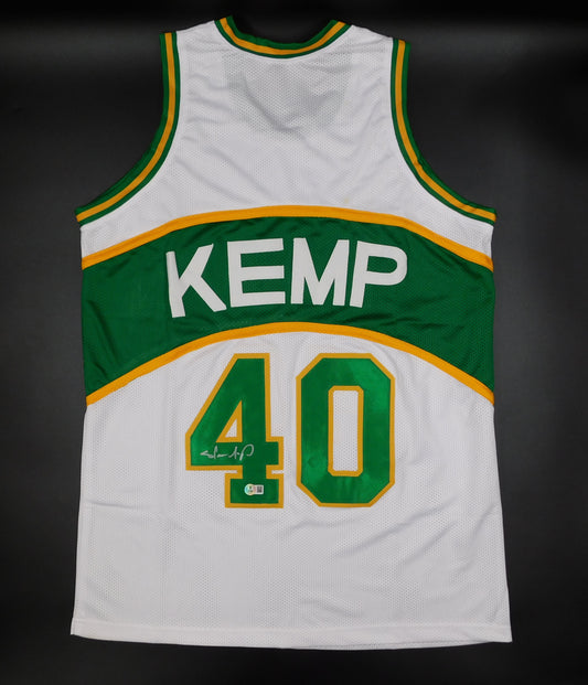 Shawn Kemp Signed Autographed Seattle SuperSonics Basketball Jersey Reign Man BAS COA