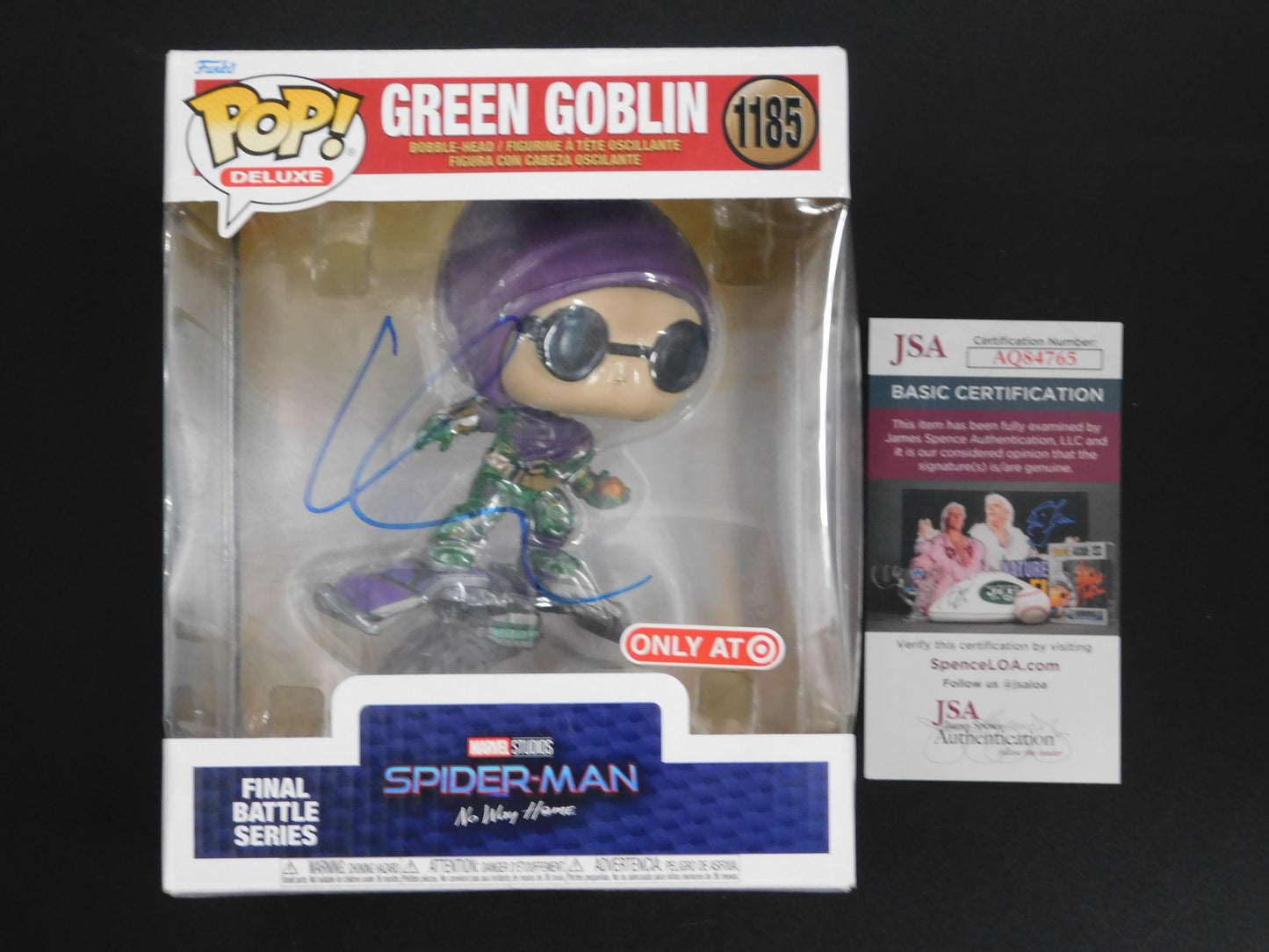 Willem Dafoe Signed Autographed Funko Pop! 1185 Green Goblin Spider-Man JSA COA