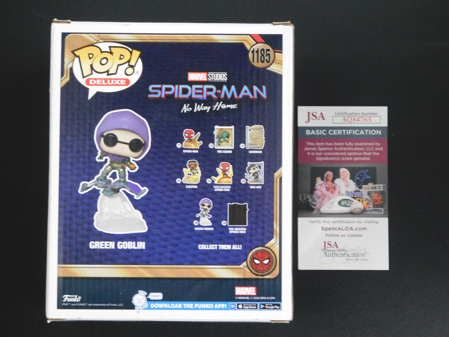 Willem Dafoe Signed Autographed Funko Pop! 1185 Green Goblin Spider-Man JSA COA