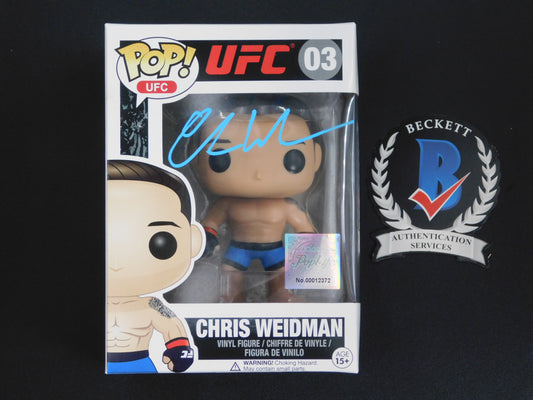 Chris Weidman Signed Autographed Vinyl Funko Pop! 03 UFC Fighter MMA BAS COA Blue