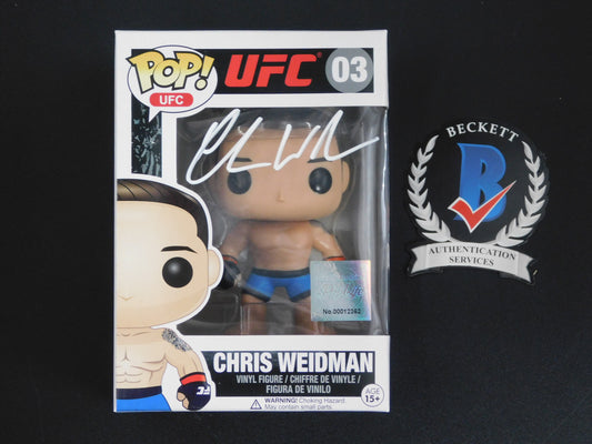 Chris Weidman Signed Autographed Vinyl Funko Pop! 03 UFC Fighter MMA BAS COA White