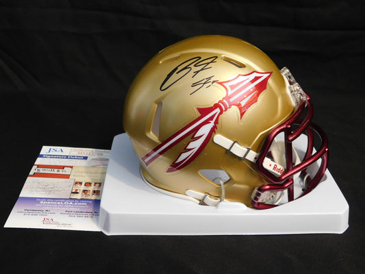 Braden Fiske Signed Autographed Florida State Speed Mini Helmet LA Rams JSA COA