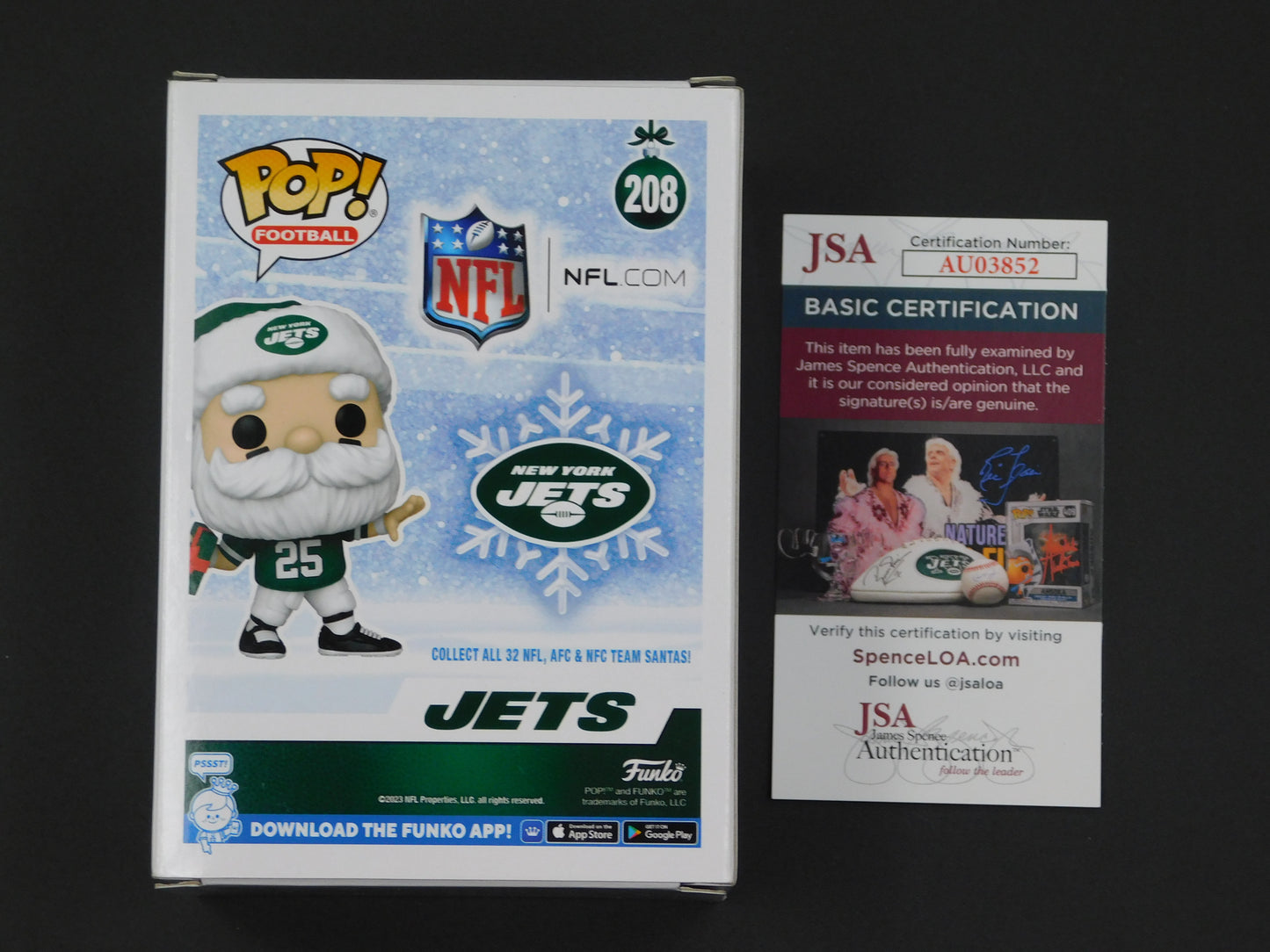 Robert Saleh Signed Autographed Vinyl Funko Pop! 208 New York Jets Santa Clause NFL JSA COA