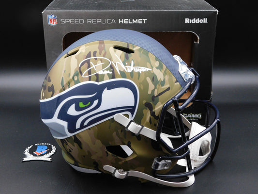 Devon Witherspoon FULL NAME Signed Full Size Seattle Seahawks Camo Speed Helmet BAS COA