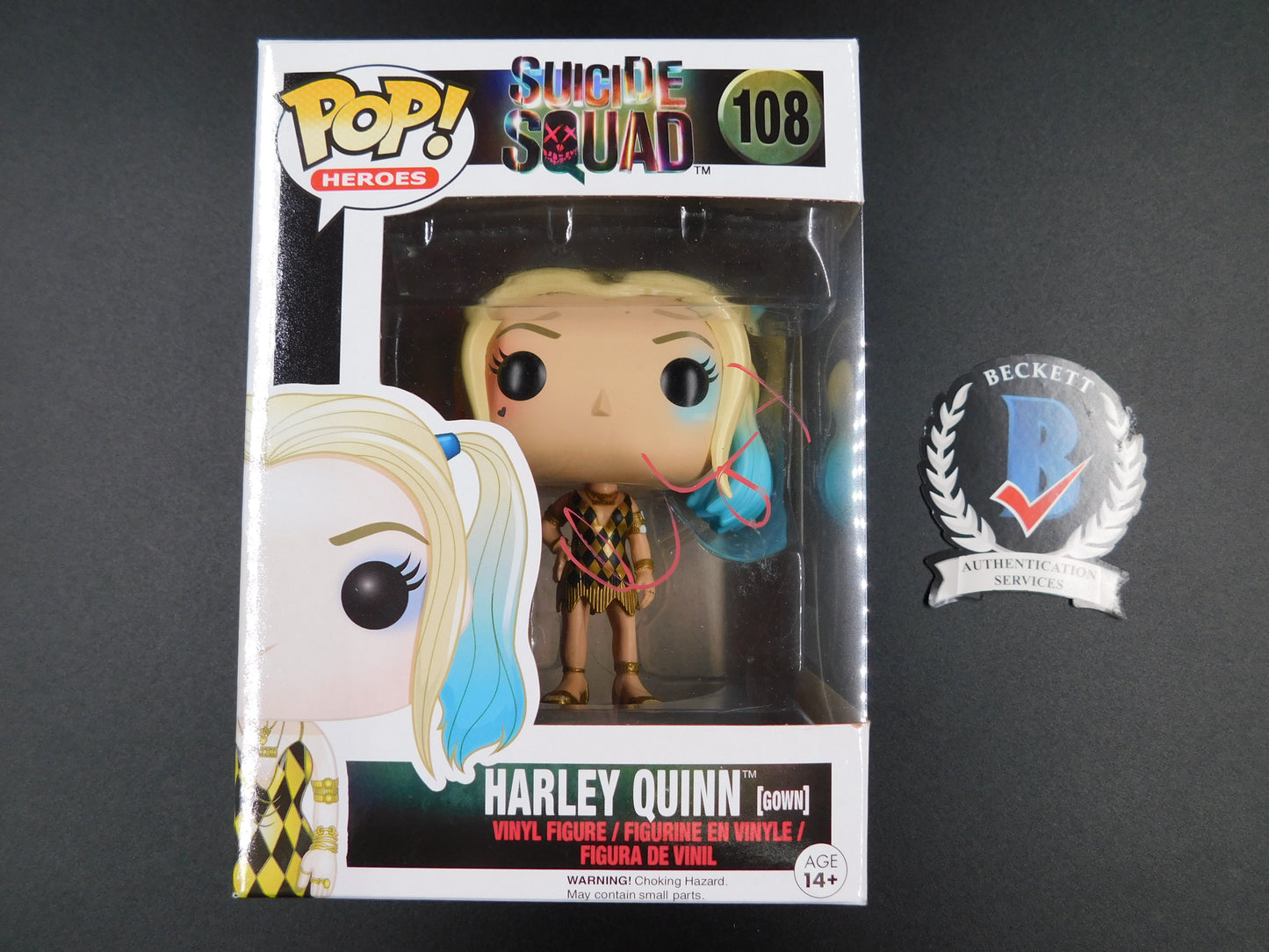 Margot Robbie Signed Autographed Funko Pop 108 Harley Quinn Suicide Squad BAS COA