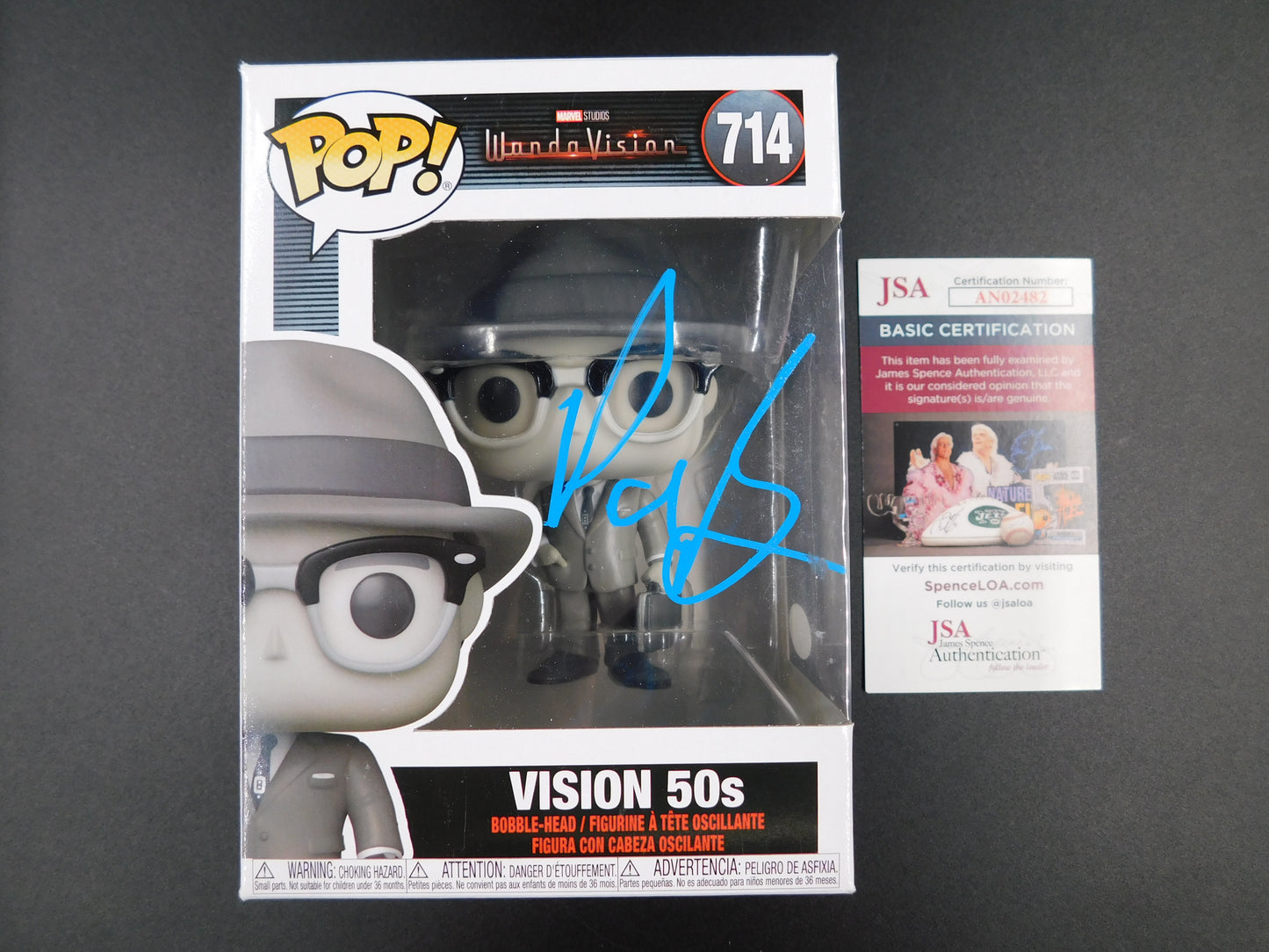 Paul Bettany Signed Autographed Funko Pop 714 Vision 50s WandaVision JSA COA