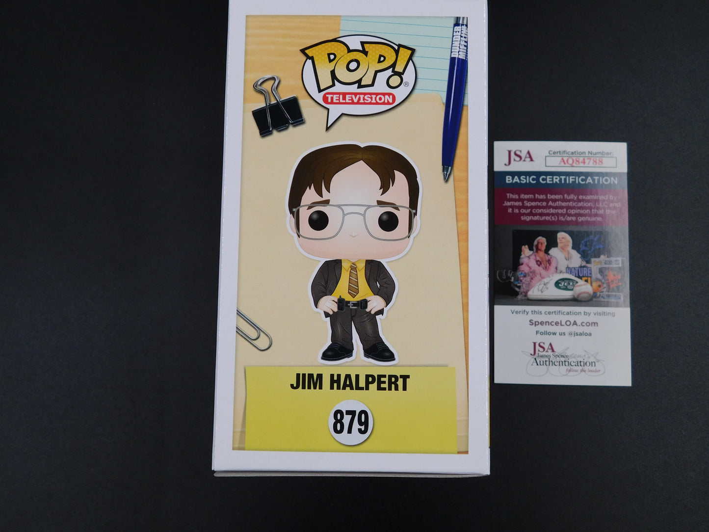 John Krasinski Signed Autographed Funko Pop 879 Jim Halpert as Dwight The Office JSA COA