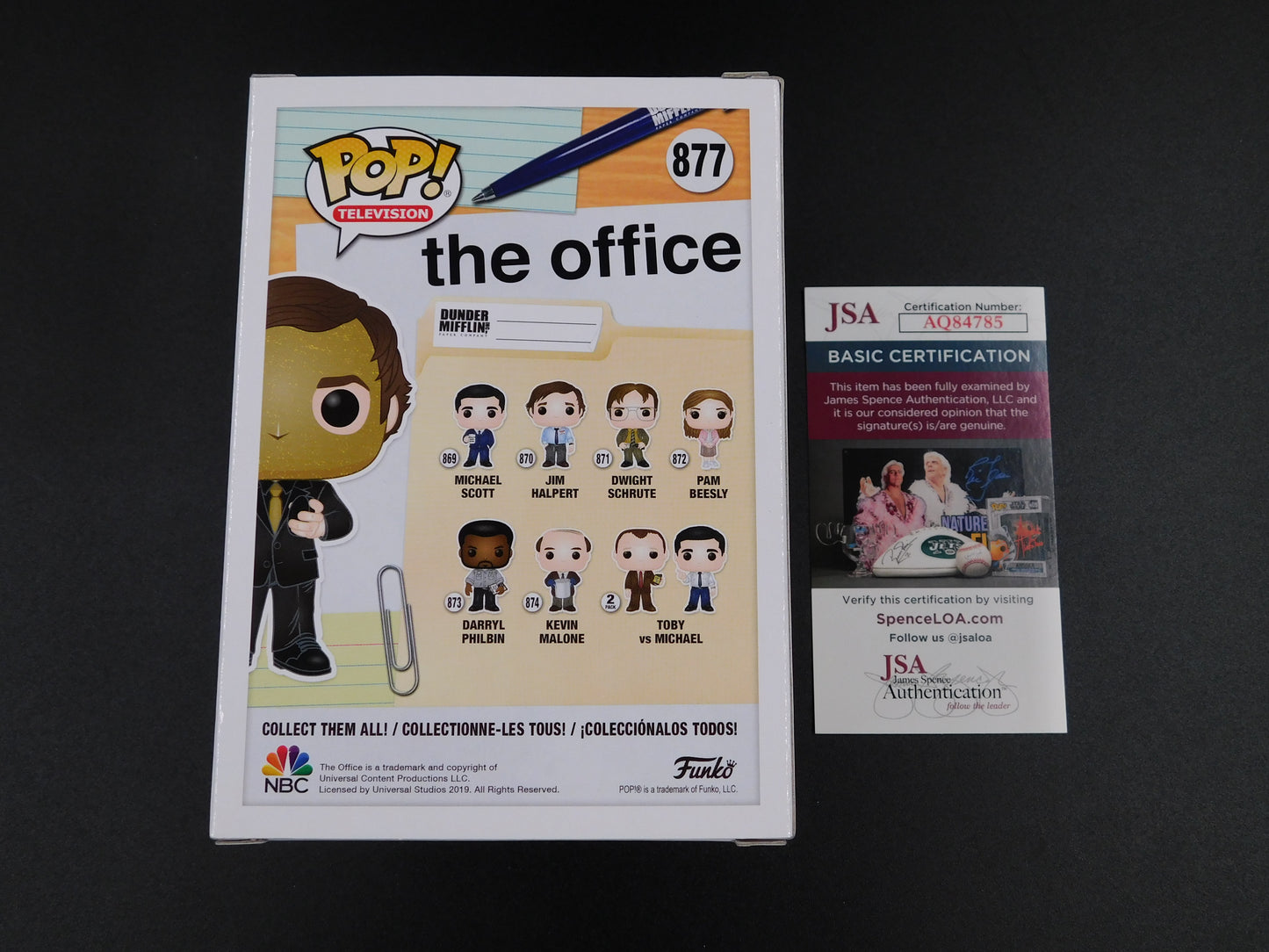 John Krasinski Signed Funko Pop 877 Jim Halpert Goldenface The Office JSA COA