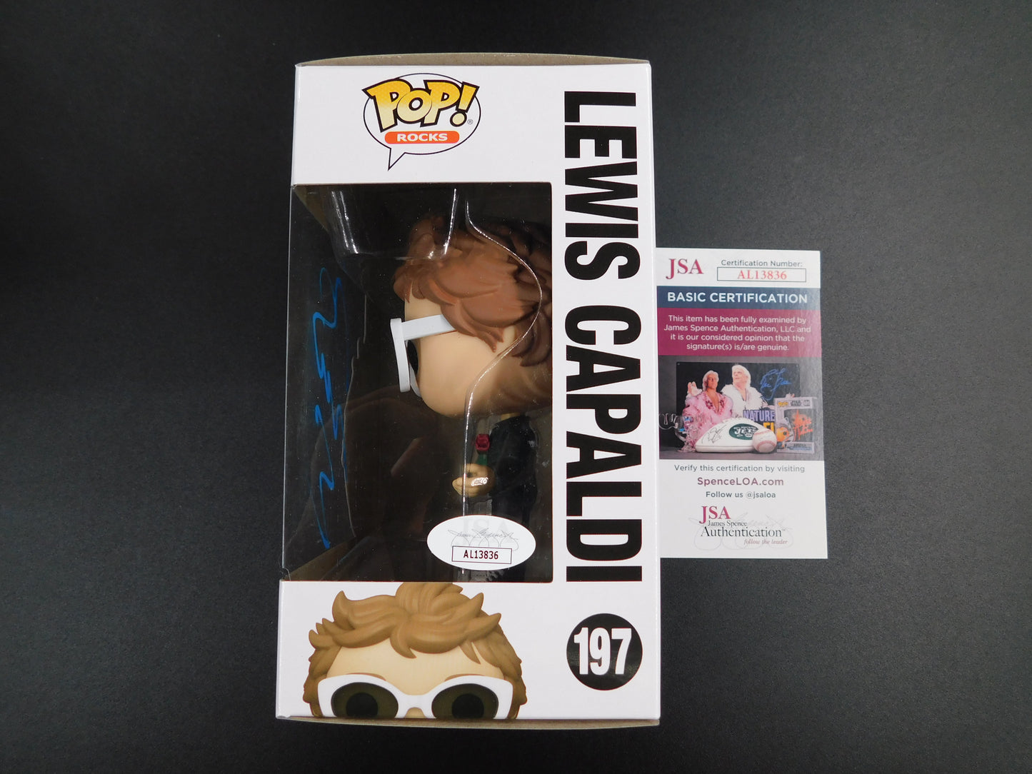 Lewis Capaldi Signed Autographed Funko Pop 197 Broken By Desire JSA COA Blue