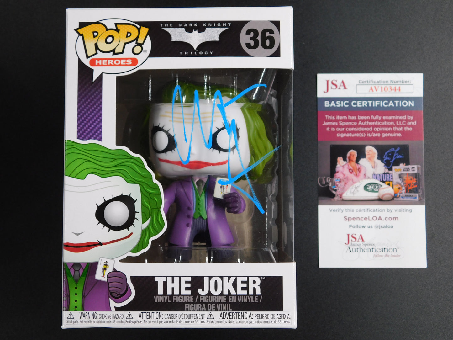 Christian Bale Signed Autographed Funko Pop! 36 The Joker The Dark Knight JSA COA