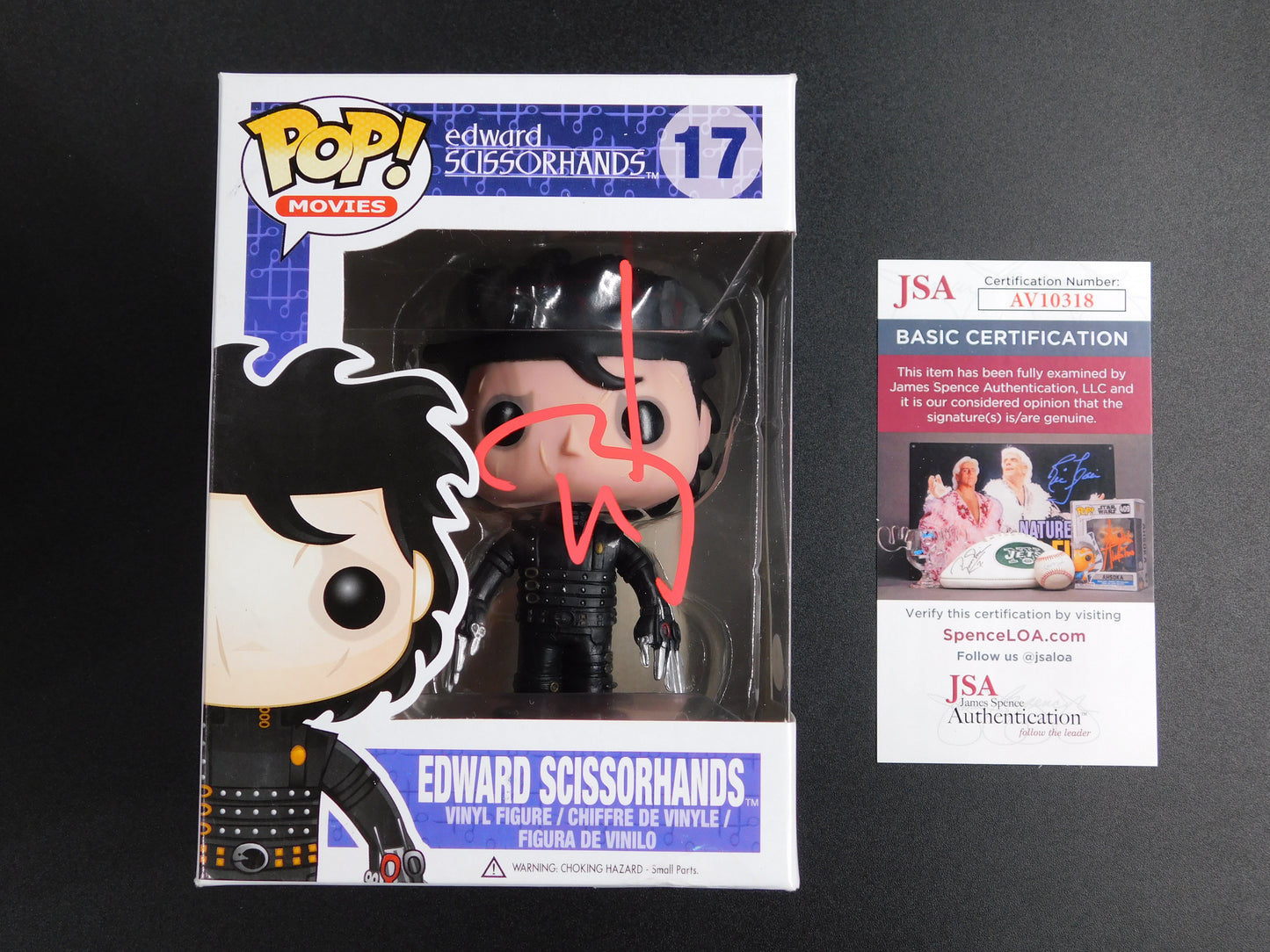 Johnny Depp Signed Autographed Vinyl Funko Pop 17 Edward Scissorhands JSA COA