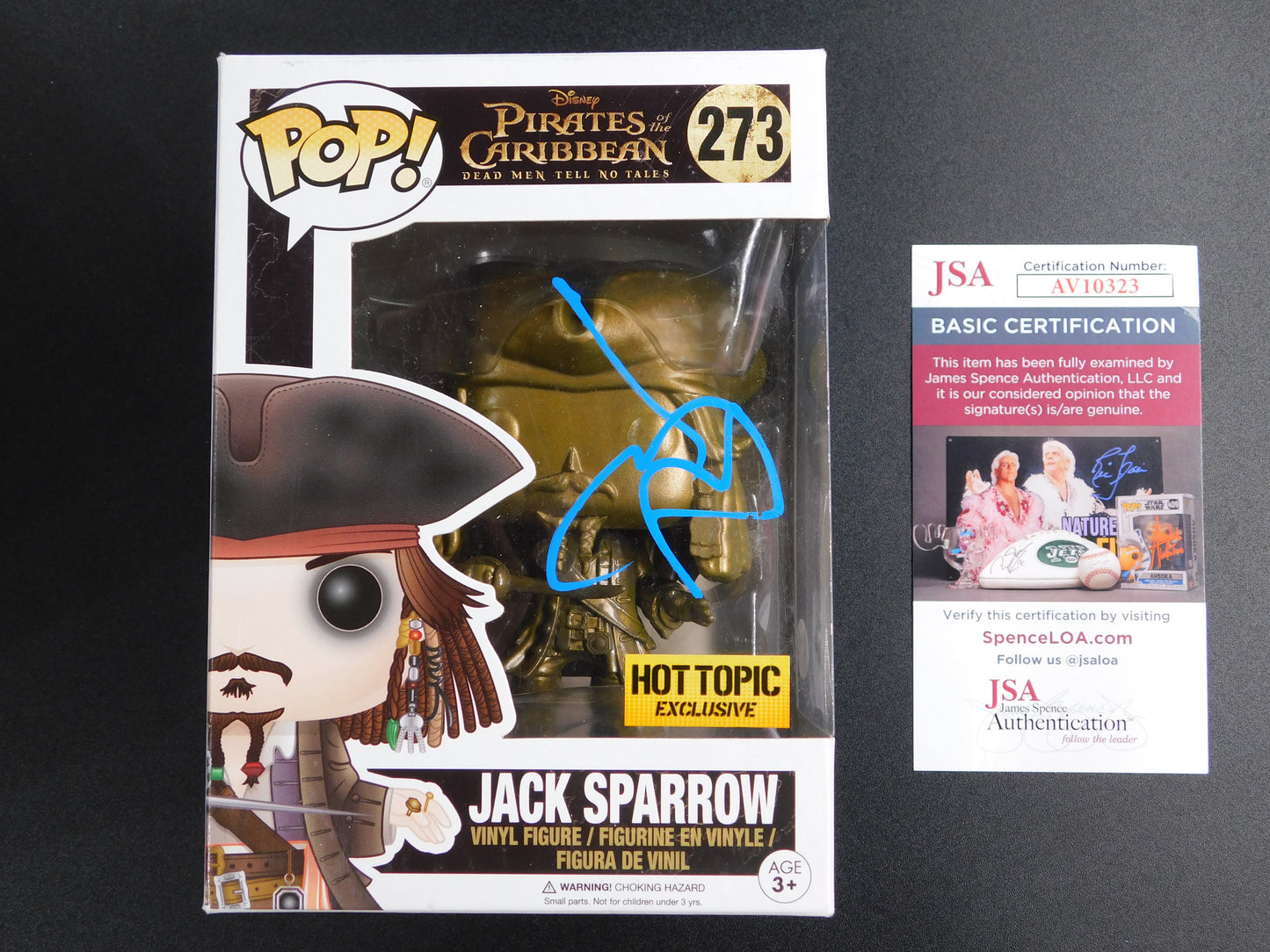 Johnny Depp Signed Autographed Vinyl Funko Pop 273 Jack Sparrow Pirates of the Caribbean JSA COA