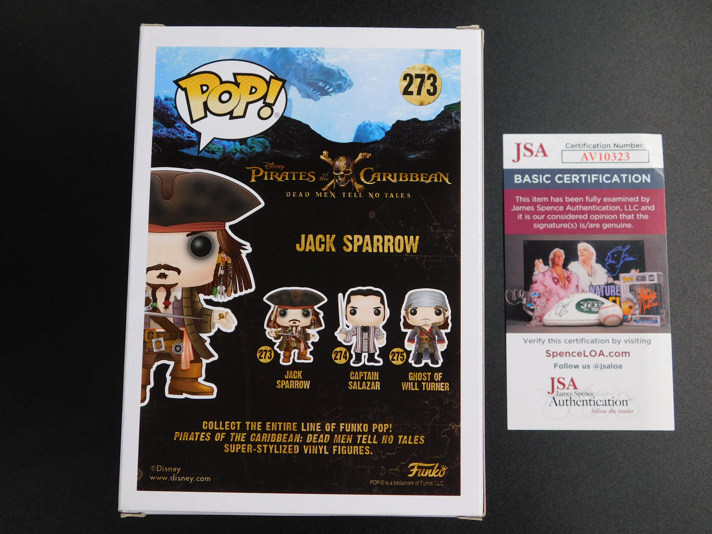 Johnny Depp Signed Autographed Vinyl Funko Pop 273 Jack Sparrow Pirates of the Caribbean JSA COA