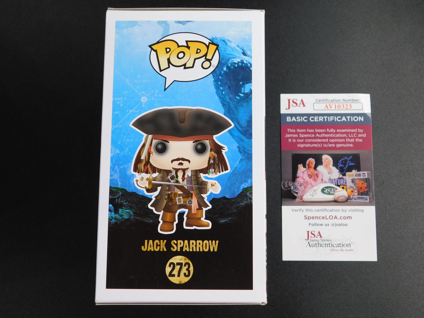 Johnny Depp Signed Autographed Vinyl Funko Pop 273 Jack Sparrow Pirates of the Caribbean JSA COA