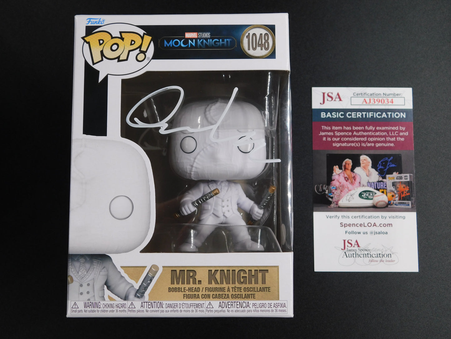 Oscar Isaac Signed Autographed Funko Pop 1048 Mr. Moon Knight Marvel JSA COA