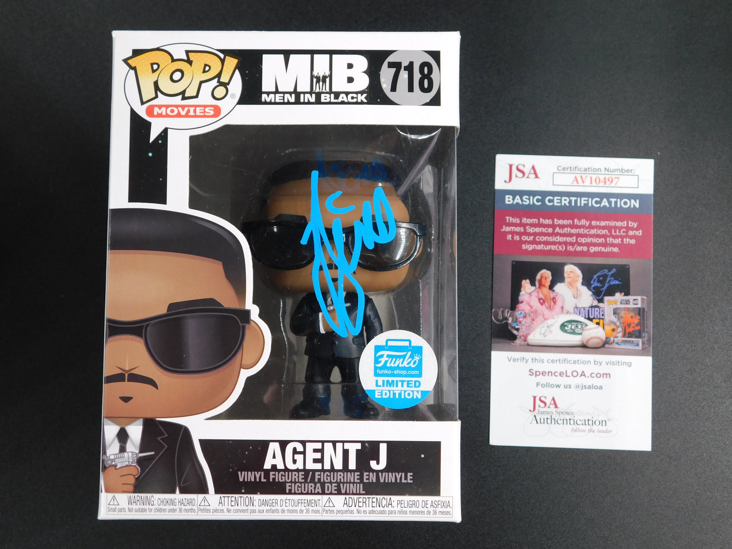 Will Smith Signed Autographed Funko Pop 718 Agent J Men In Black MIB JSA COA