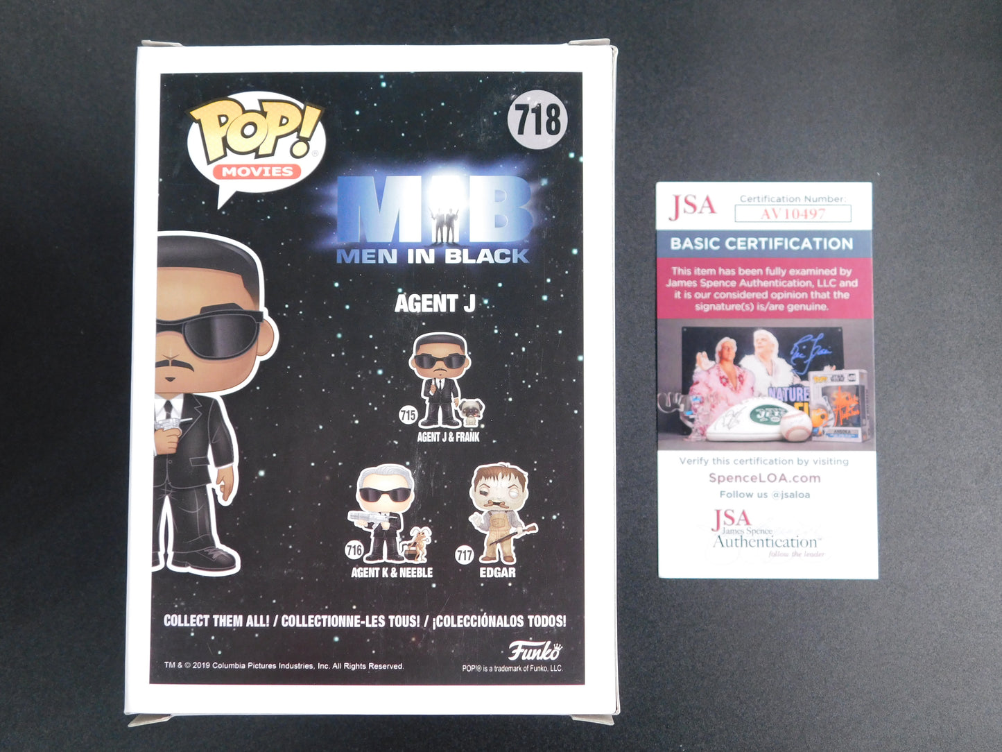 Will Smith Signed Autographed Funko Pop 718 Agent J Men In Black MIB JSA COA