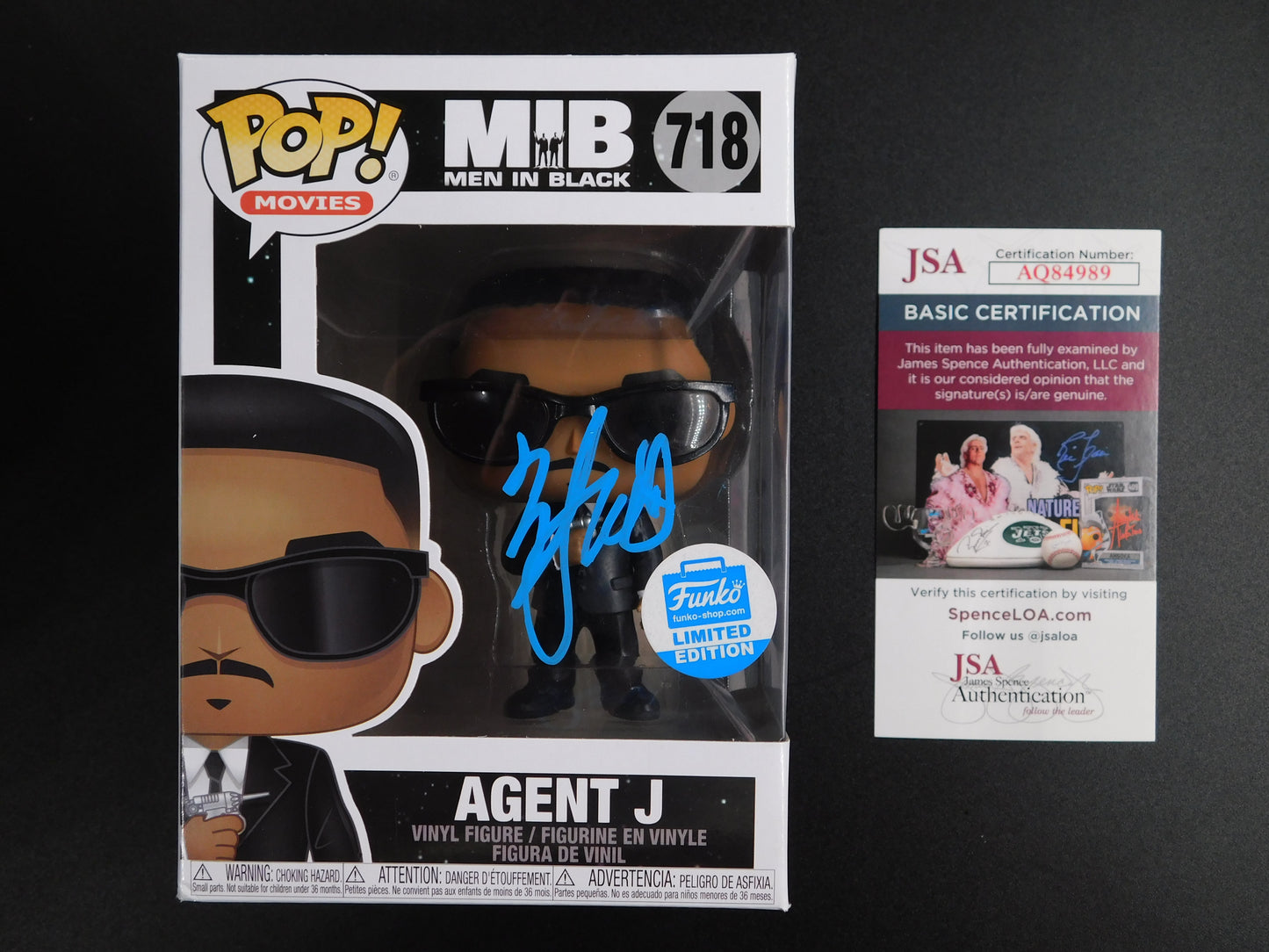 Will Smith Signed Autographed Funko Pop 718 Agent J Men In Black MIB JSA COA A