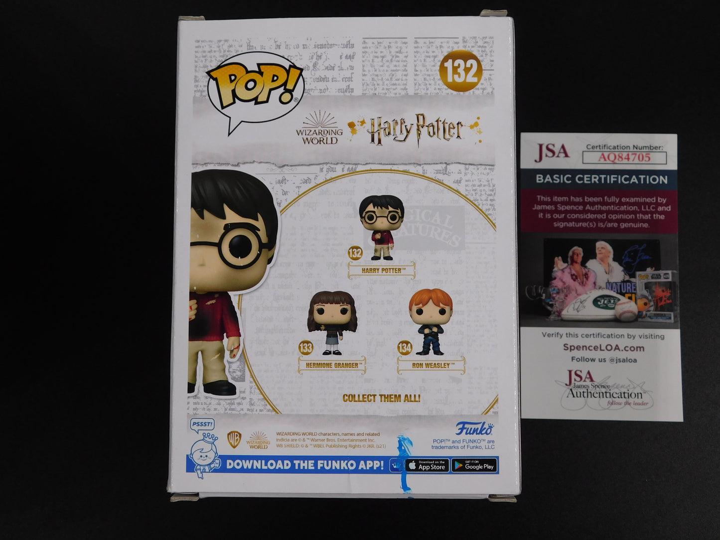 Daniel Radcliffe Signed Autographed Funko Pop 132 Harry Potter Hogwarts JSA COA