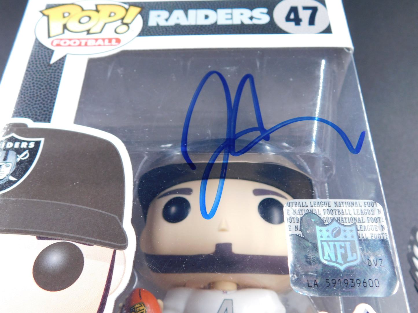 Derek Carr Signed Autographed Funko Pop 47 Oakland Las Vegas Raiders NFL BAS COA