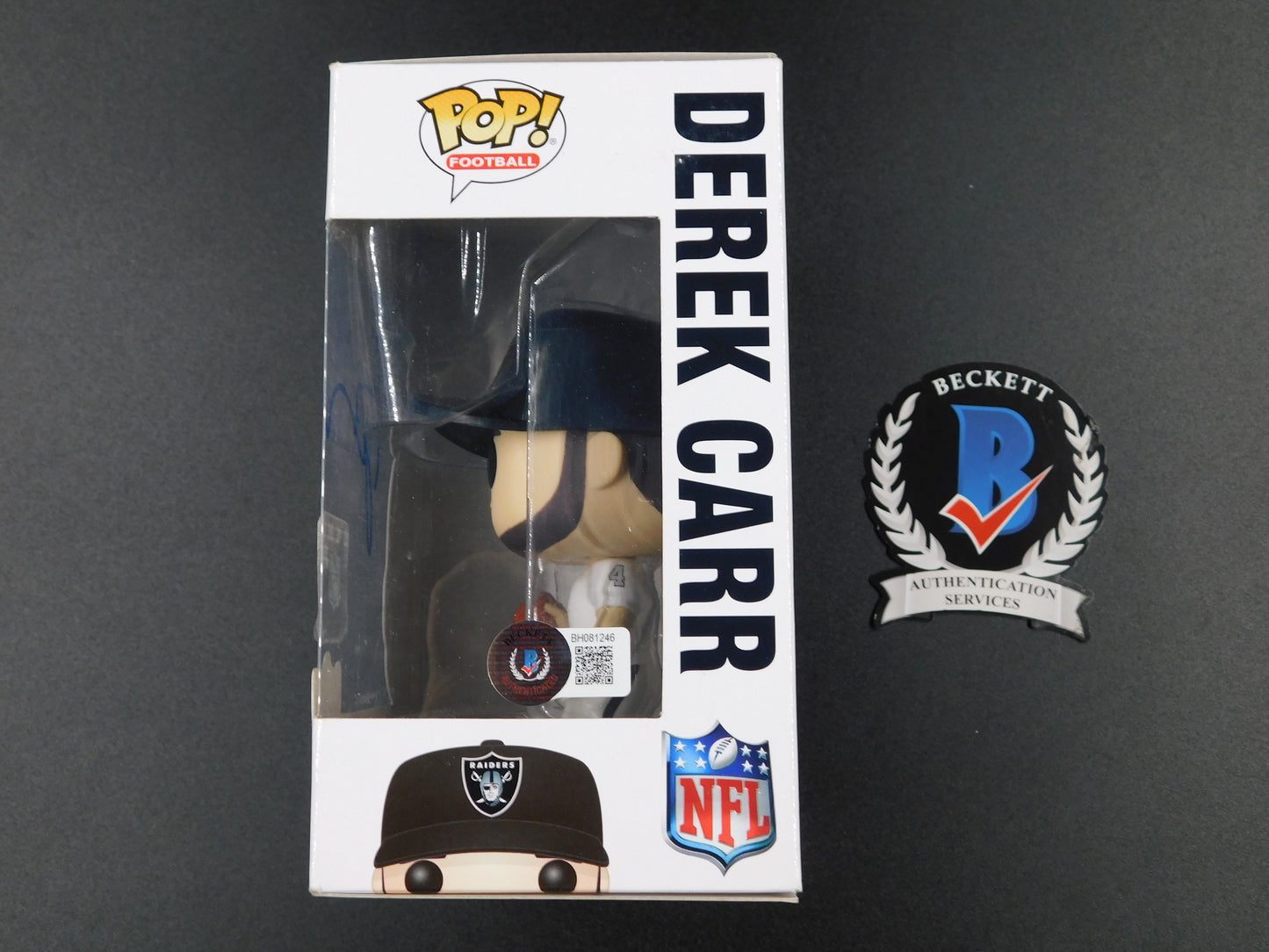 Derek Carr Signed Autographed Funko Pop 47 Oakland Las Vegas Raiders NFL BAS COA