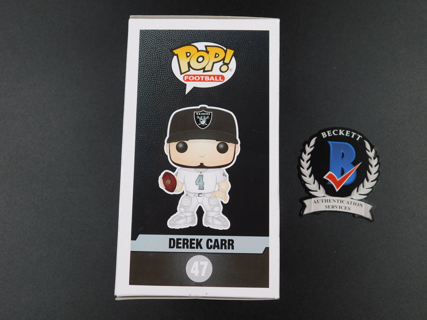 Derek Carr Signed Autographed Funko Pop 47 Oakland Las Vegas Raiders NFL BAS COA