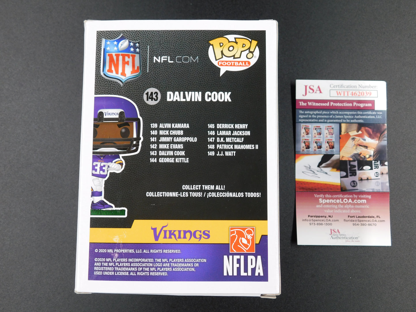 Dalvin Cook Signed Autographed Funko Pop 143 Minnesota Vikings NFL JSA COA