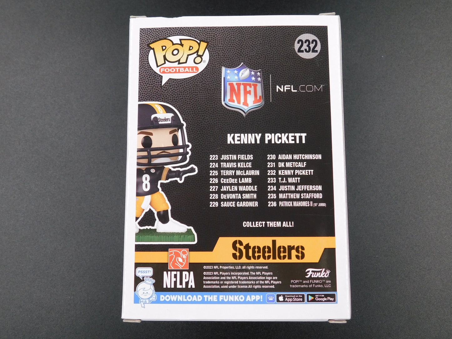 Kenny Pickett Signed Autographed Funko Pop 232 Pittsburgh Steelers NFL Fanatics BAS COA