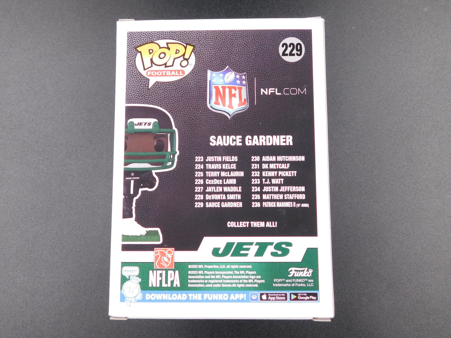 Sauce Gardner Signed Autographed Funko Pop 229 New York Jets NFL Fanatics BAS COA