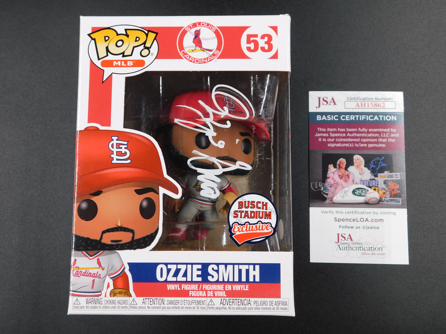 Ozzie Smith Signed Funko Pop 53 St Louis Cardinals MLB Busch Stadium Exclusive JSA COA