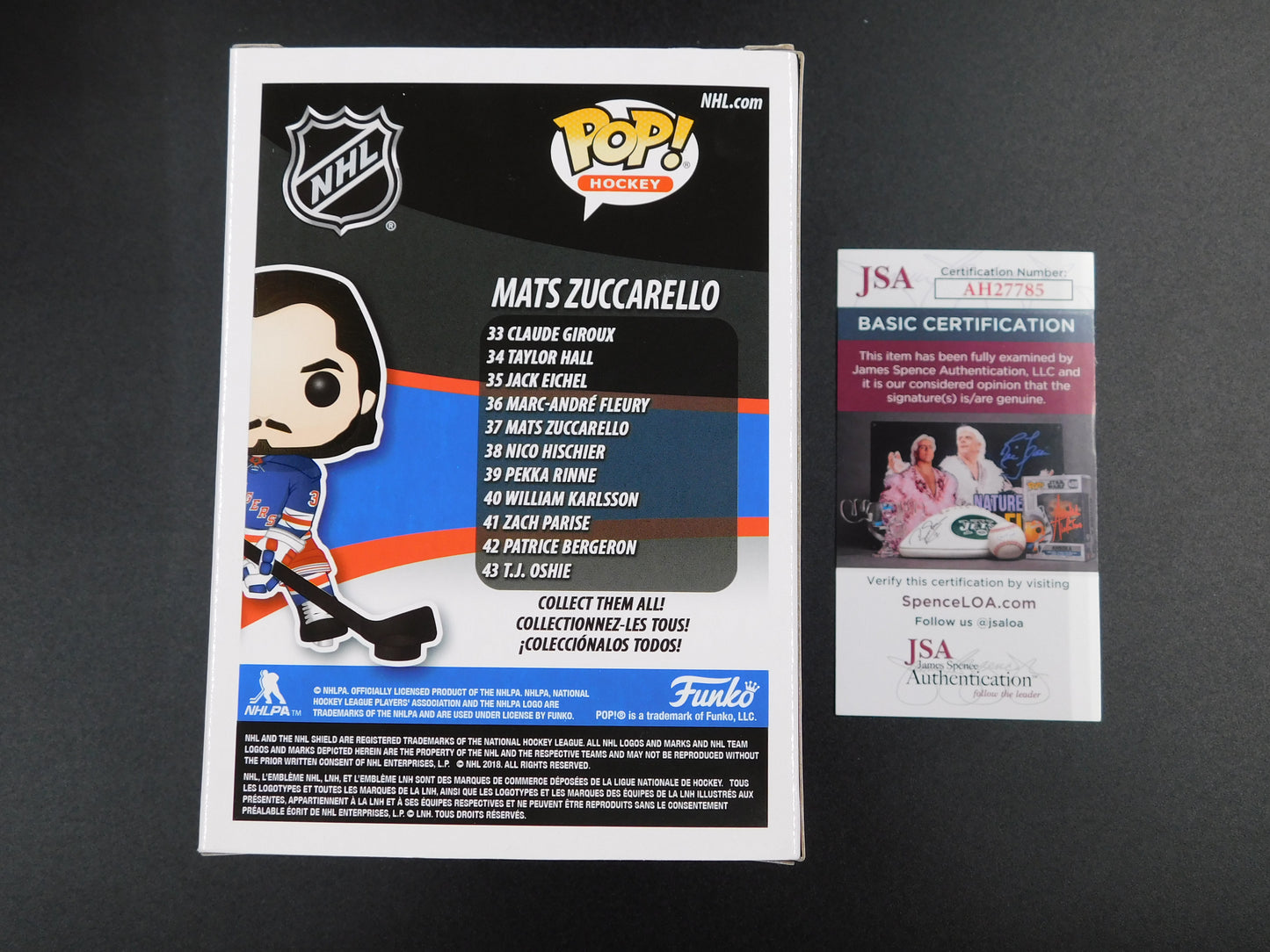 Mats Zuccarello Signed Autographed Funko Pop 37 New York Rangers NHL JSA COA