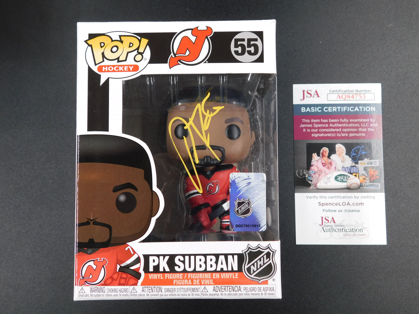 PK Subban Signed Autographed Vinyl Funko Pop 55 New Jersey Devils NHL JSA COA