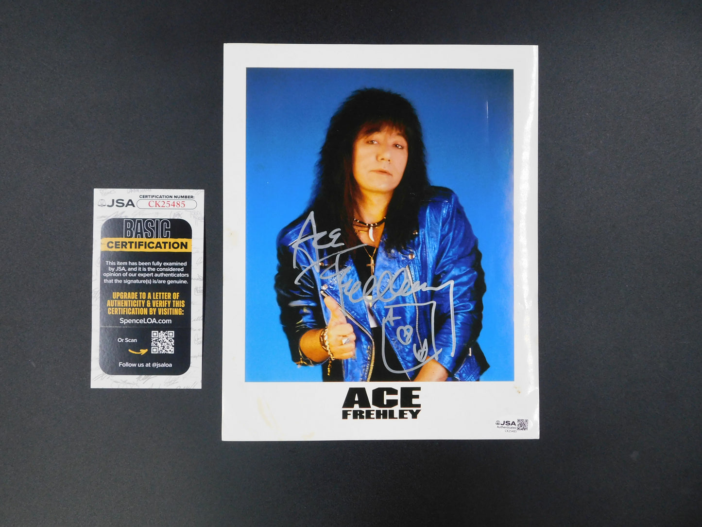 Ace Frehley Signed / Autographed 8x10 Photo JSA COA