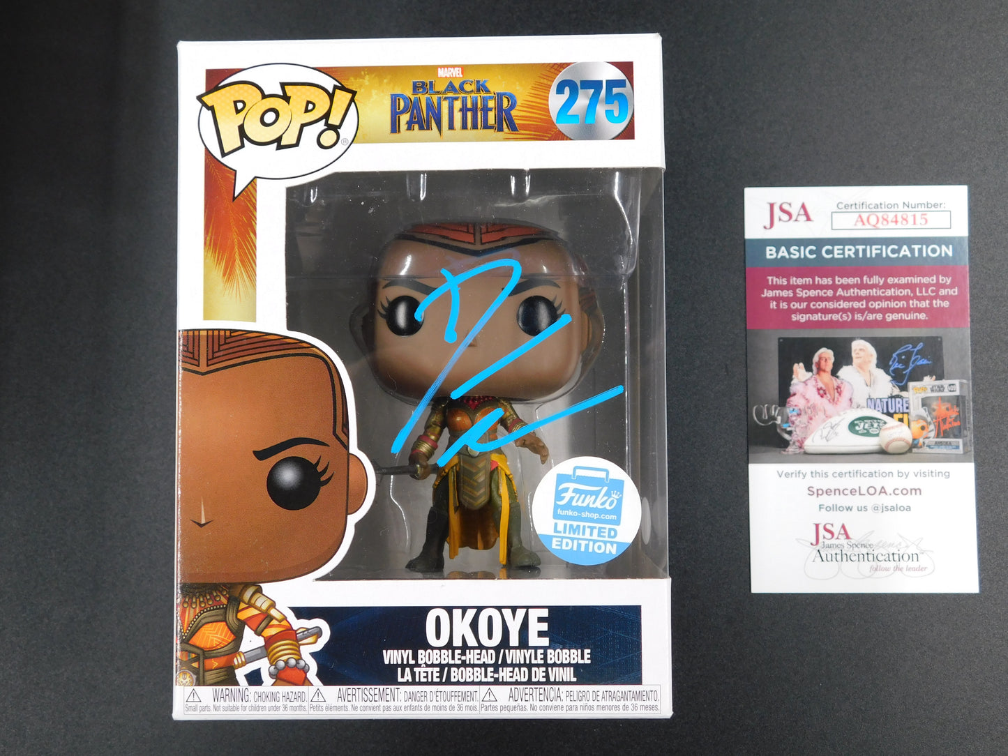 Danai Gurira Signed Autographed Funko Pop 275 Okoye Black Panther Marvel JSA COA