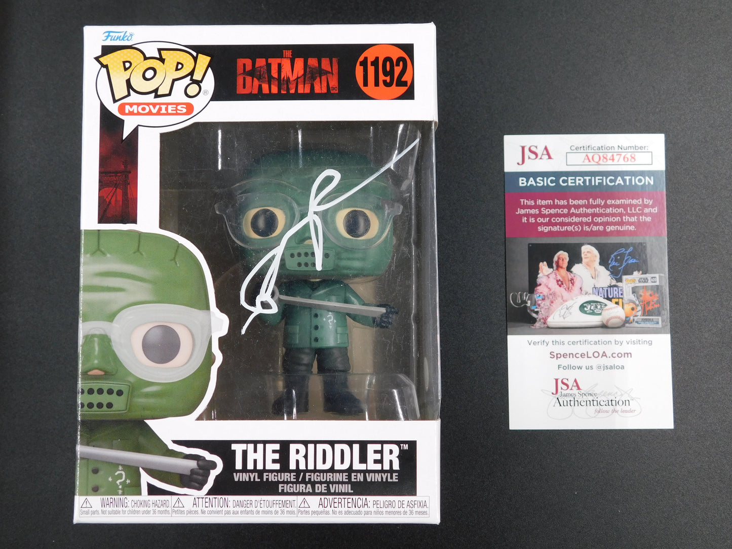 Paul Dano Signed Autographed Funko Pop 1192 The Riddler The Batman JSA COA