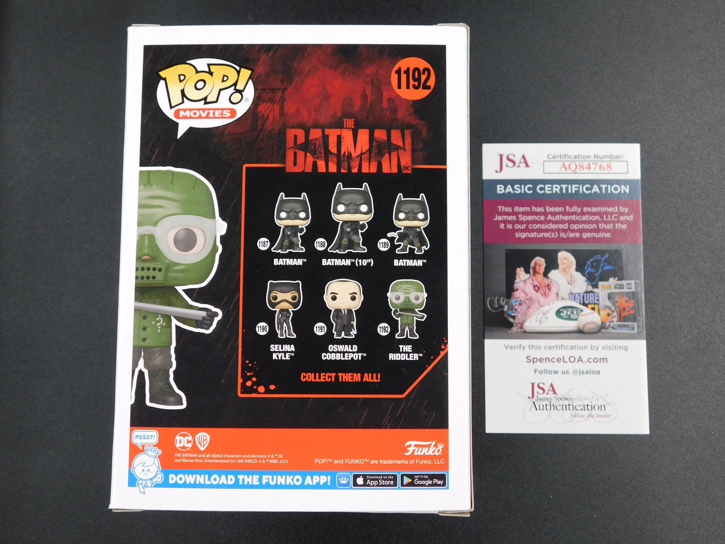 Paul Dano Signed Autographed Funko Pop 1192 The Riddler The Batman JSA COA