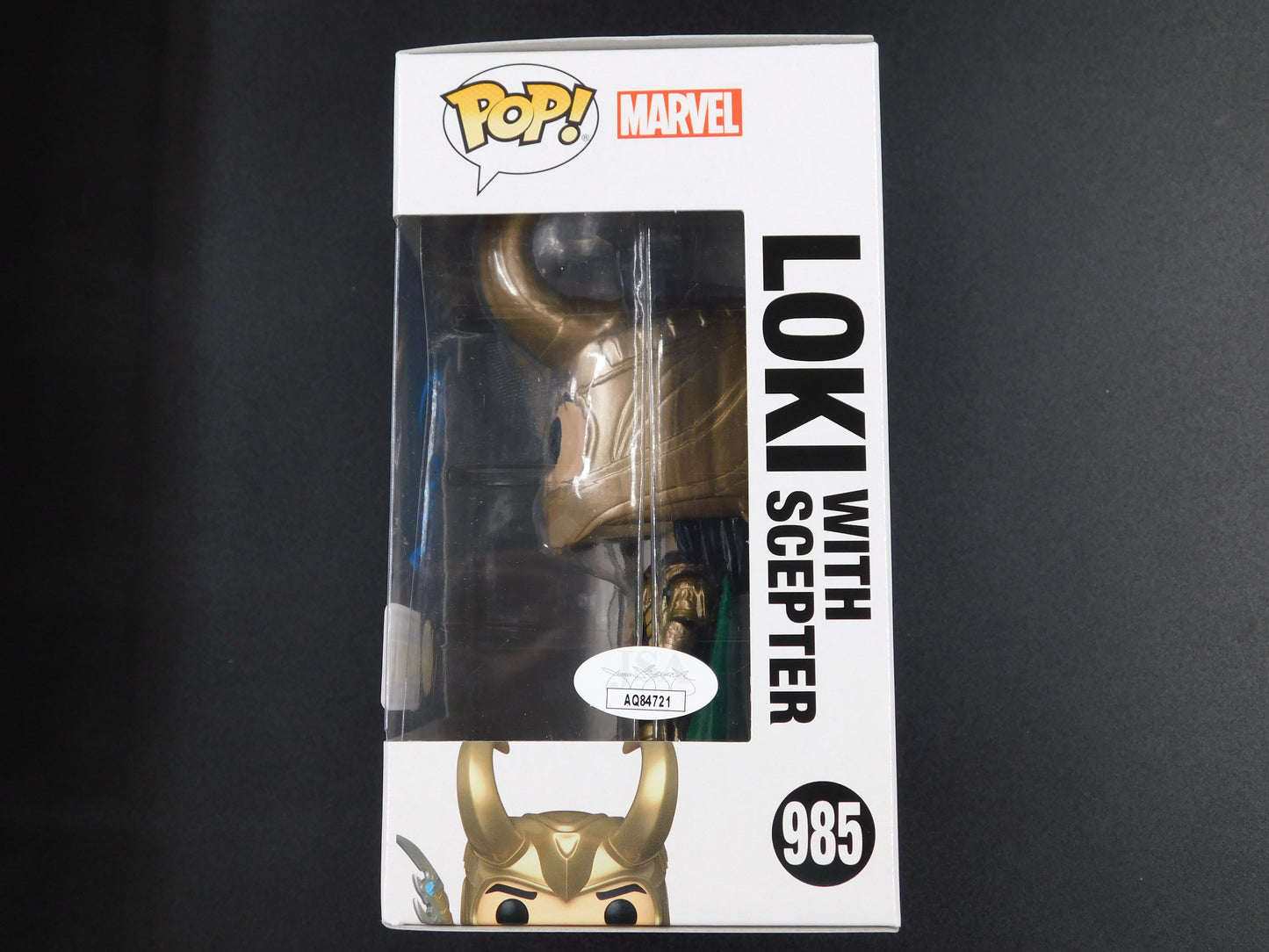 Tim Hiddleson Signed Autographed Funko Pop 985 GITD Loki The Avengers Marvel JSA COA