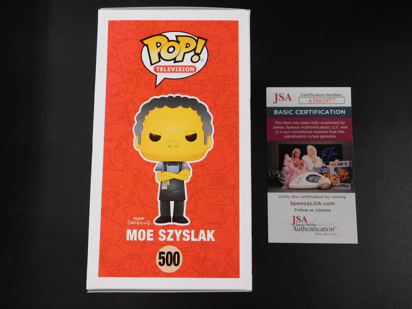 Hank Azaria Signed Autographed Funko Pop 500 Moe Szyslak The Simpsons JSA COA