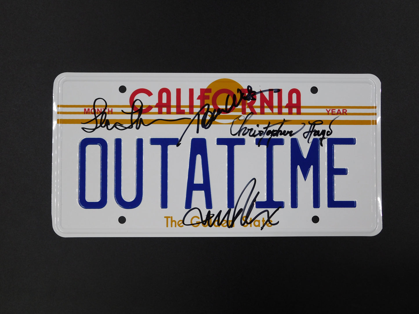 Back To The Future Cast Signed Plate / Lloyd & Fox JSA LOA