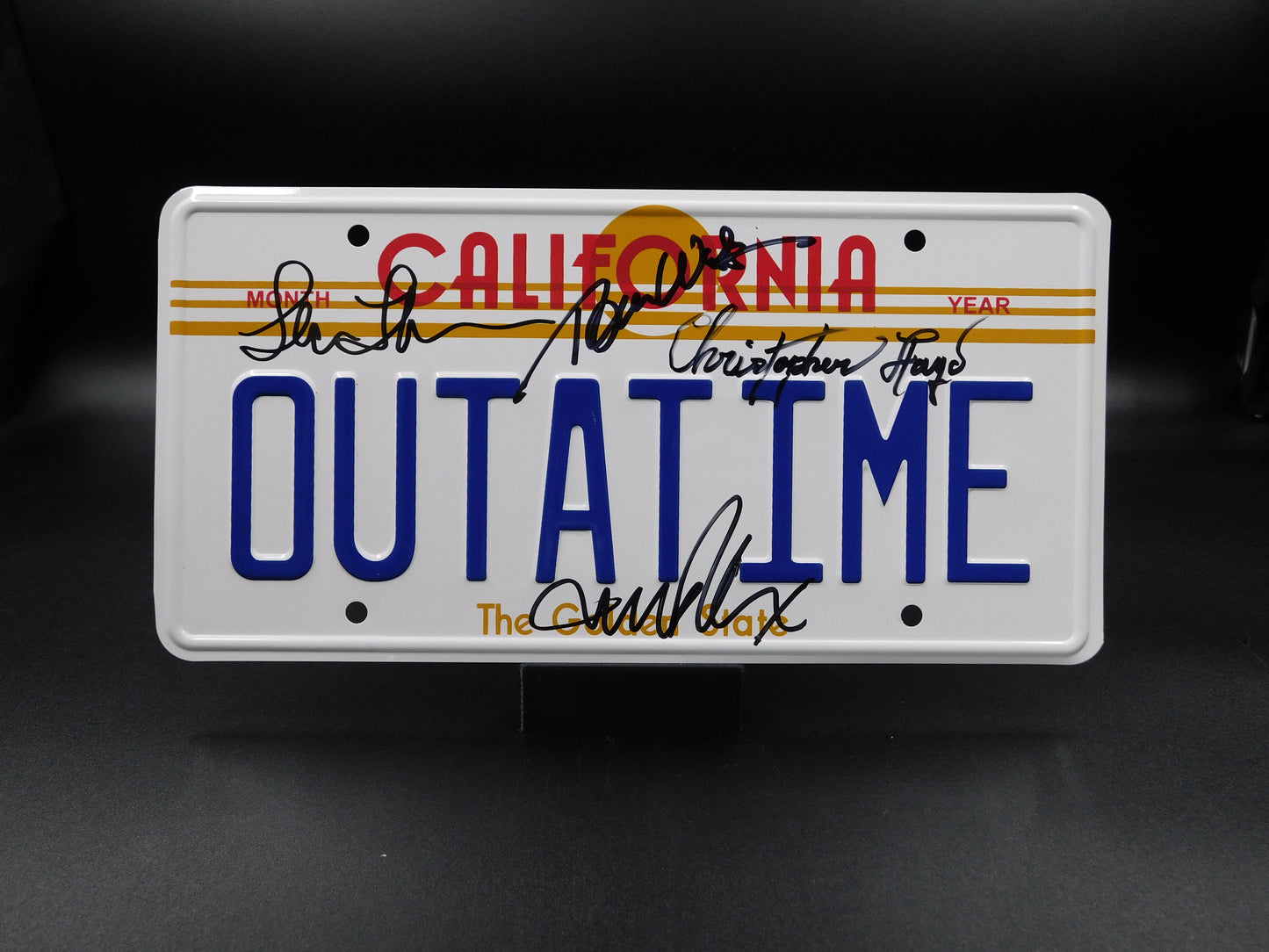 Back To The Future Cast Signed Plate / Lloyd & Fox JSA LOA