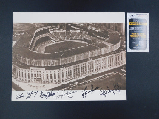 Yankees Signed 11x14 Gossage, Nettles, Pinella, Lyle Old Yankee Stadium JSA COA