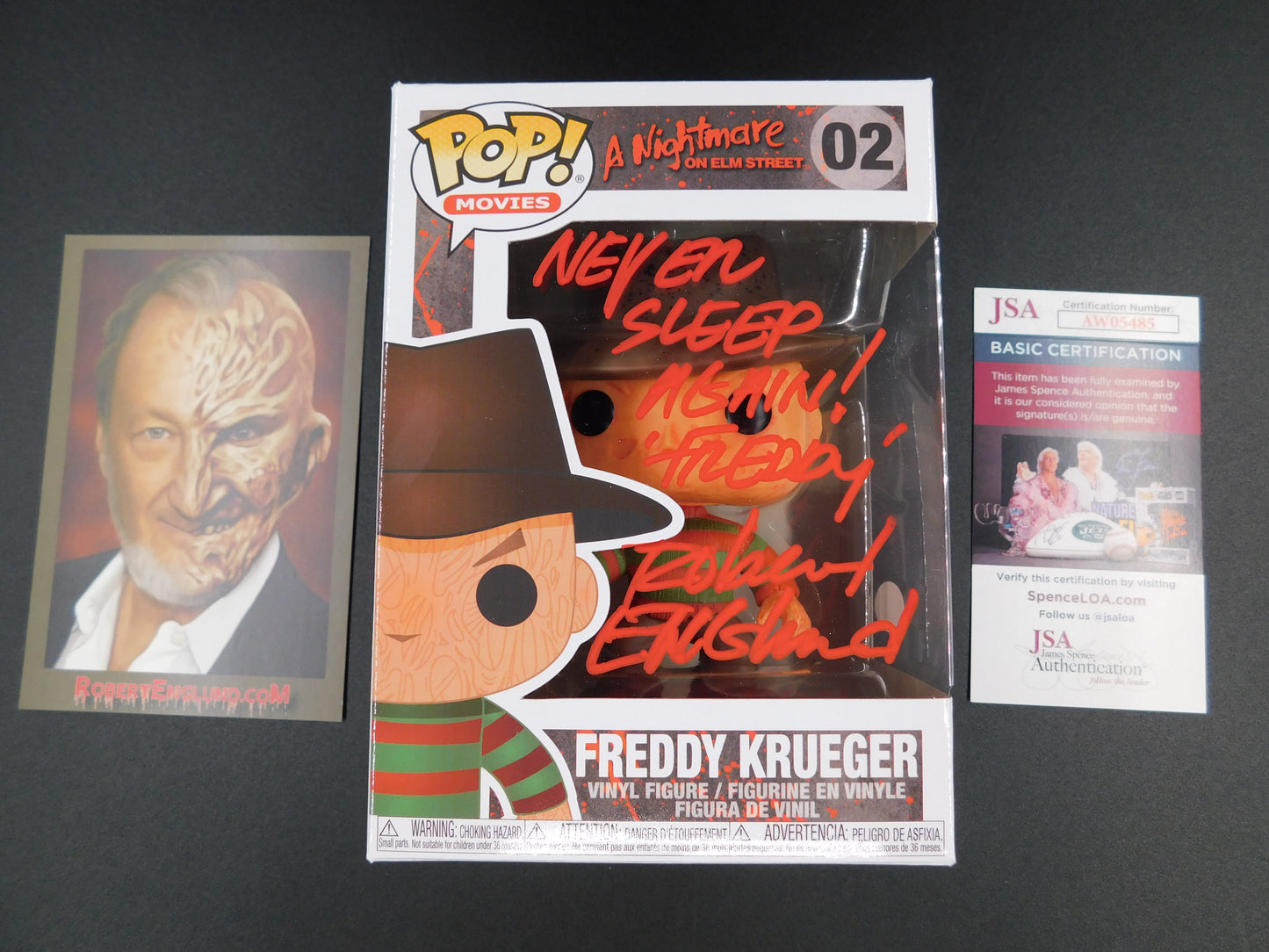 Robert Englund Signed Funko Pop 02 Freddy Krueger Nightmare Never Sleep JSA COA