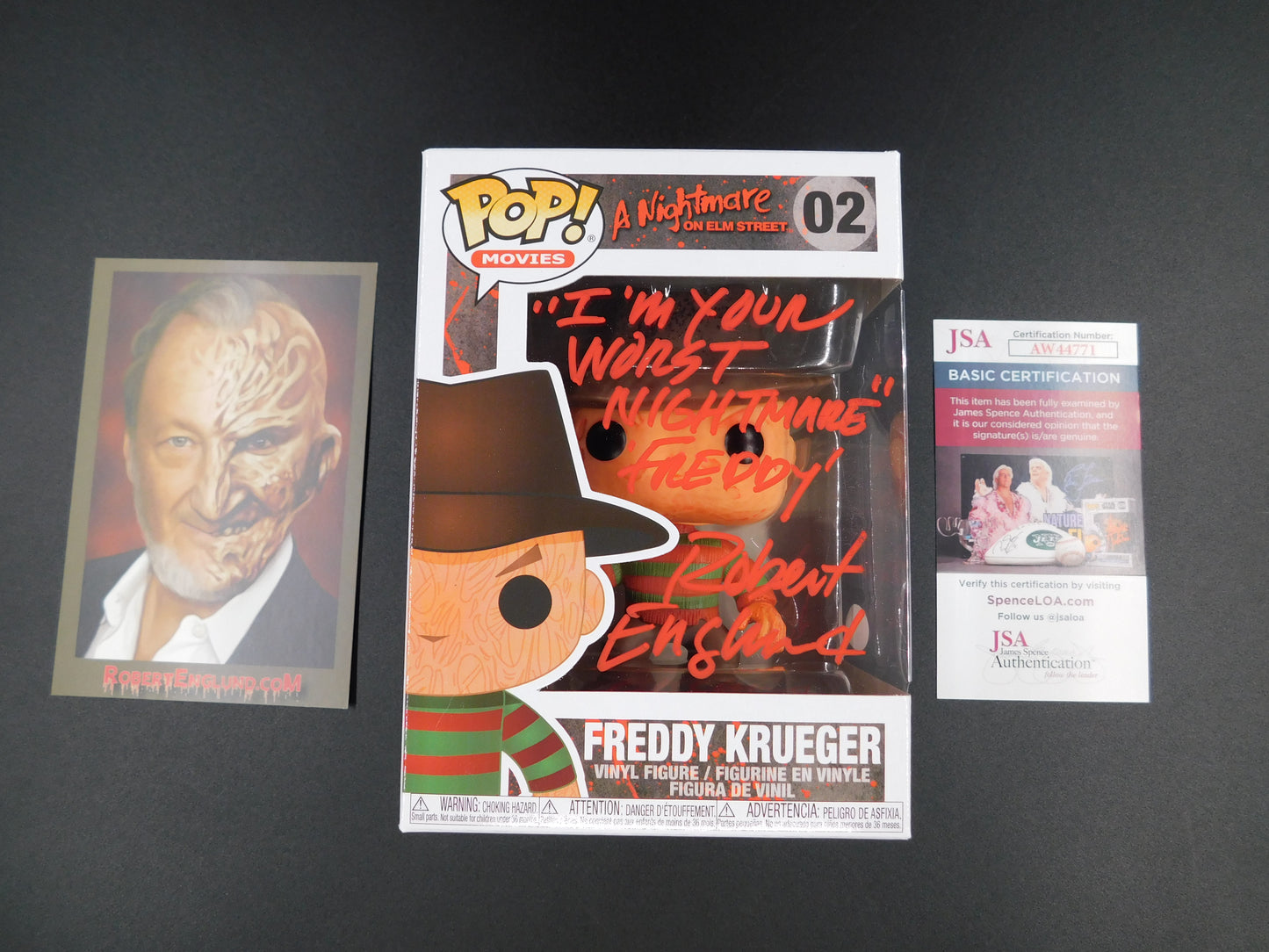 Robert Englund Signed Funko Pop 02 Freddy Krueger Nightmare on Elm Street JSA COA